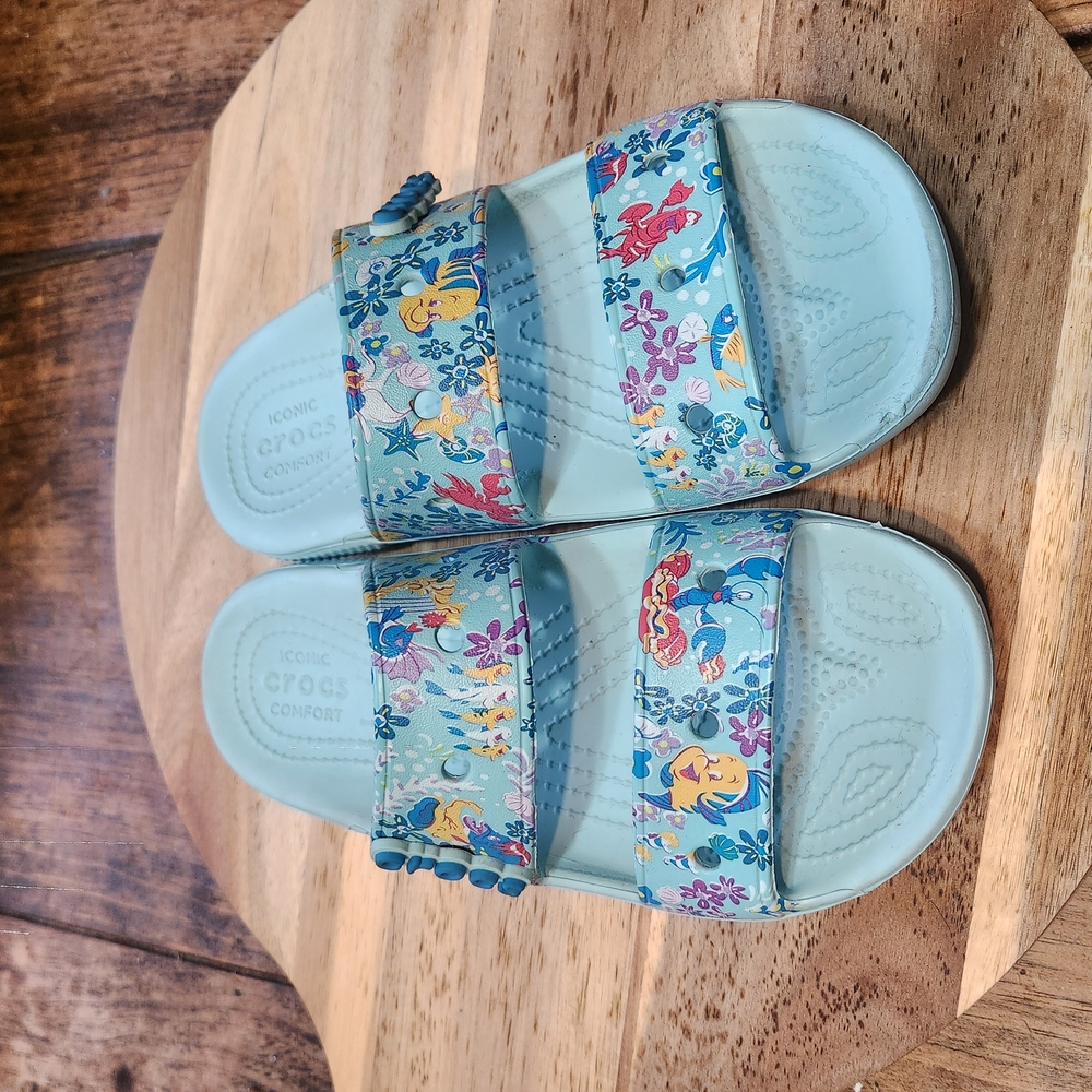 CROCS Light Blue Floral Sandals